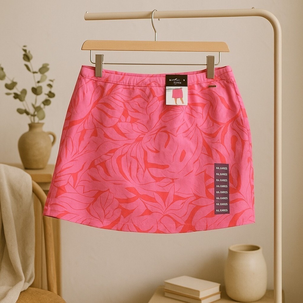 Rafaella XXL Golf Skort Carmine Rose Pink Palm Print Floral Skirt NWT 2XL